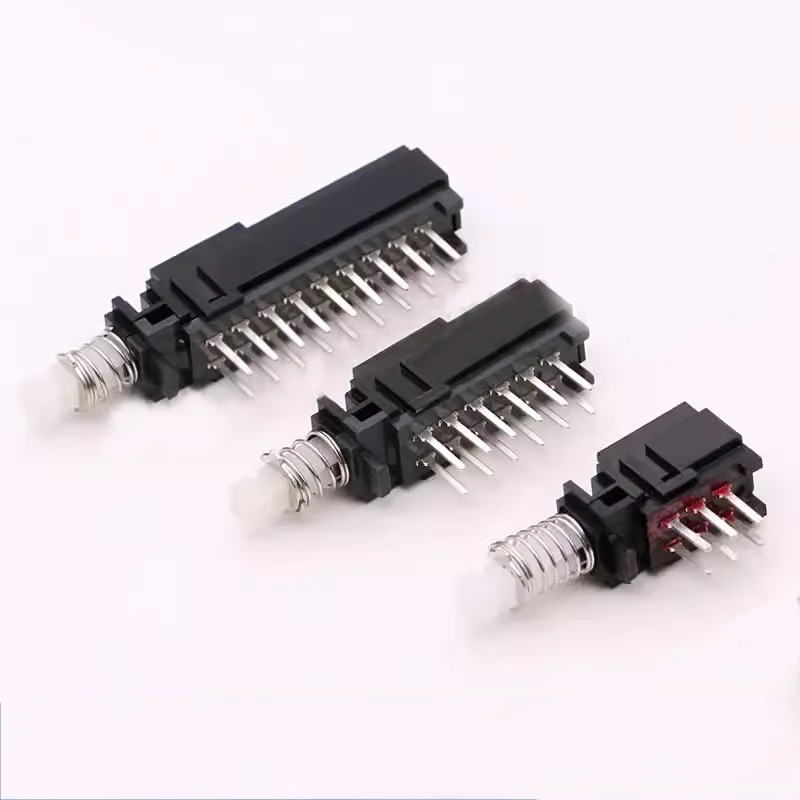 PS-909C Black Straight switch Keyboard button 22D01 Double row 6/12/18 pin self-locking power switch