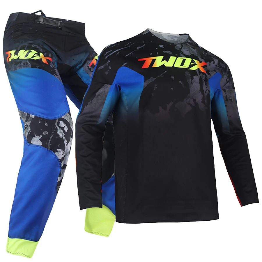 Two-X Motocross MX Jersey Pants Combo Offroad Dirt Bike Protective Race Camo Suit Enduro Outfit Adult Motorcycle