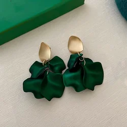 Colorful Rose Flowers Petal Long Dangle Earrings for Women Fairycore Exquisite Earring Fashion Jewelry Accessories Wholesale