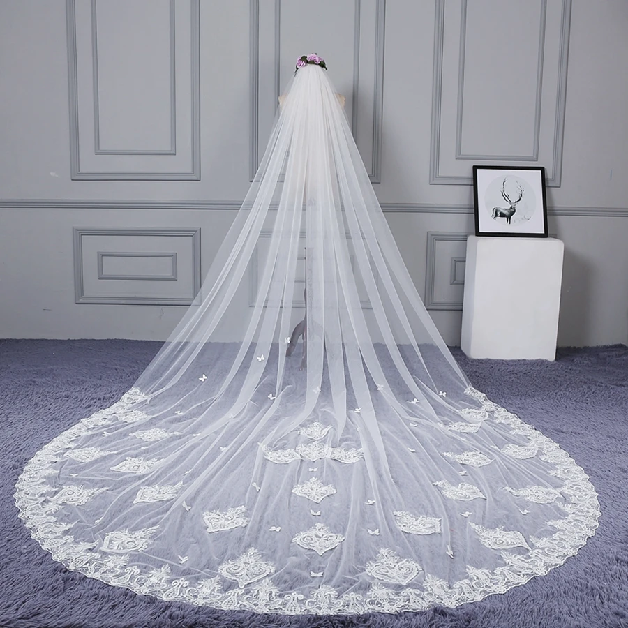 

New Arrival Cathedral Wedding veils White Ivory Bride veils for women wedding accessories vestido de noiva Bridal veil noiva