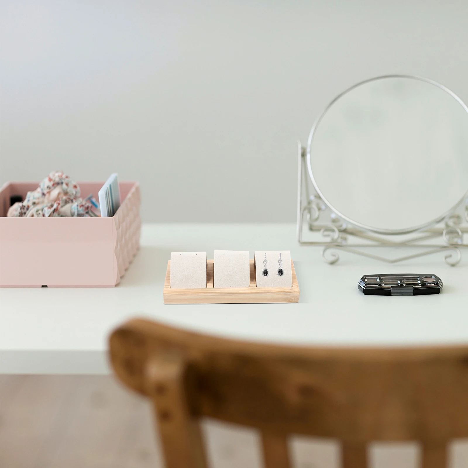 

Держатель для ушей-гвоздиков, бежевый, маленькие ювелирные изделия, ganizer, аксессуары для сережек, стабильная опора для рабочего стола, предотвращает падение скольжения