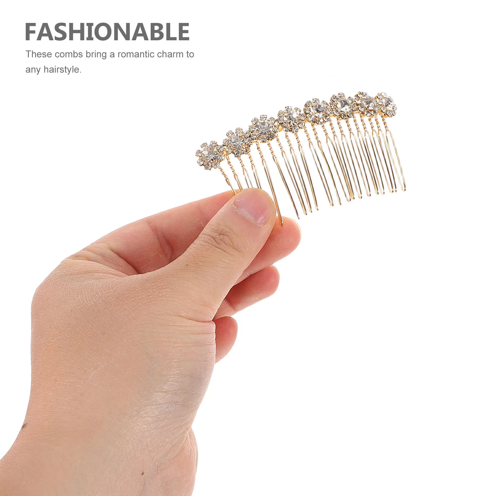 

4pcs Rhinestone Hair Clips Durable Alloy Side Combs for Women Styling Silver Gold Wedding Accessories Elegant Metal Bride Hair