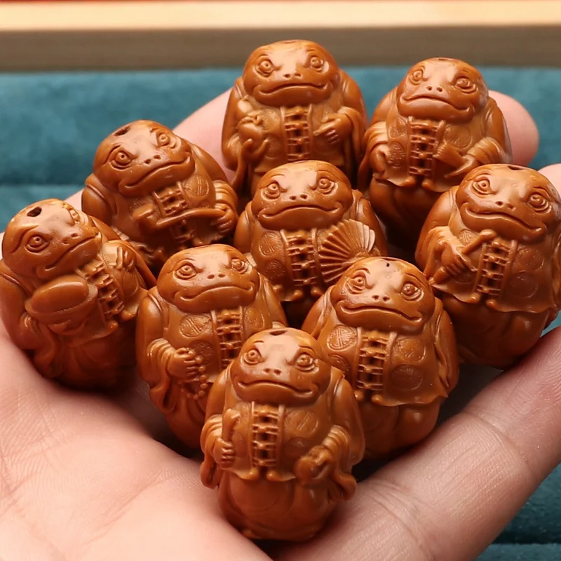 

Large Seeds Nut Carved Landlord Golden Fun God of Wealth Collectables-Autograph Bracelet Hand Pieces Olive Hu Landlor