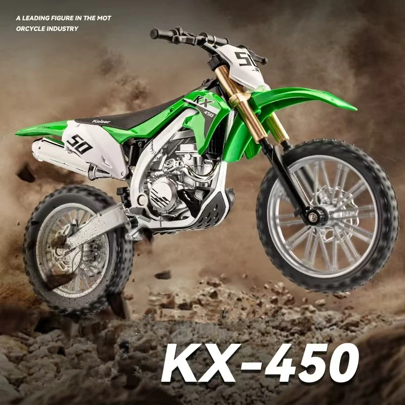 1:12 Kawasaki KX450 Alloy Sports Motorcycle Model Diecast Metal Road Mountain off-road Motorcycle Model Simulation Kids Toy Gift