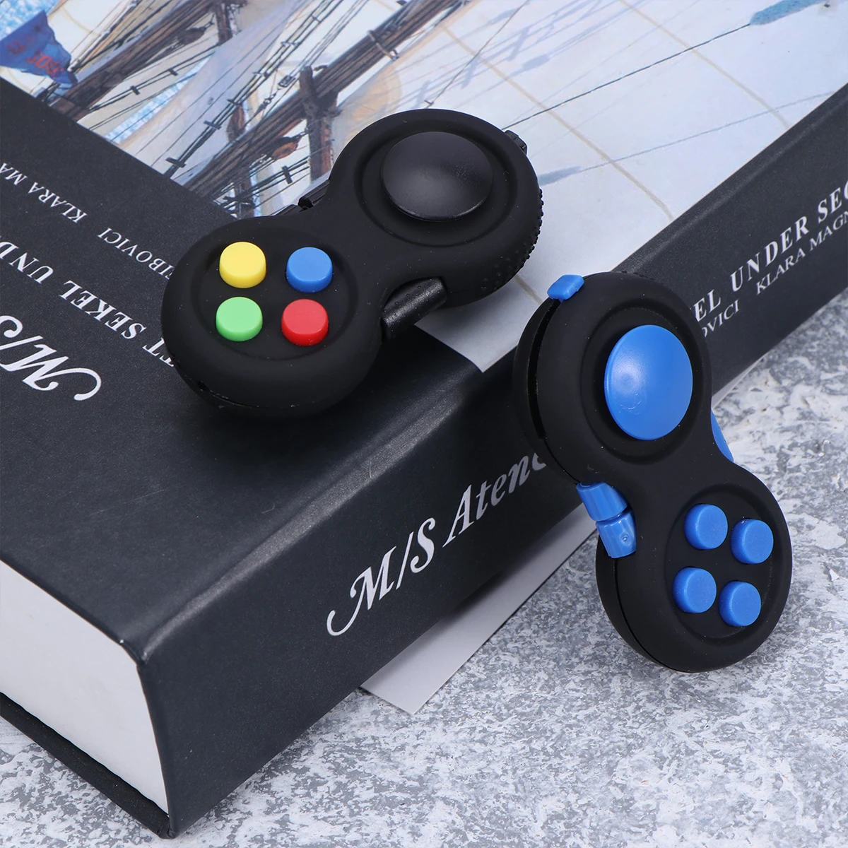 

2PCS Gamepad Toys Stress Relief Fidget Quiet Handle Kit Buttons Controller Lightweight Pocket Size DIY Training