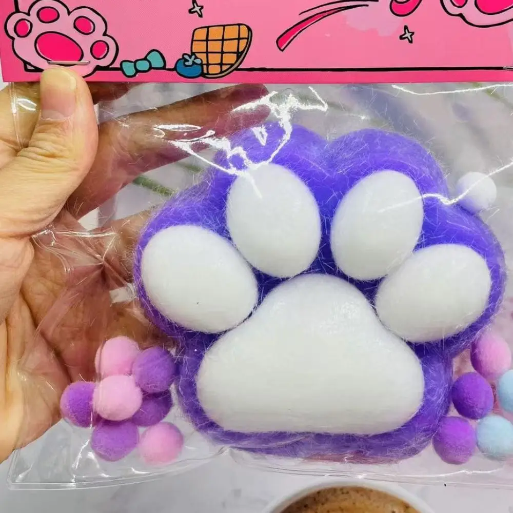 Novelty Super Large Cat Paw Squeeze Toy Kneading Silicone Cartoon Fidget Toy Soft Handmade Cat Paw Pinch Toy Children