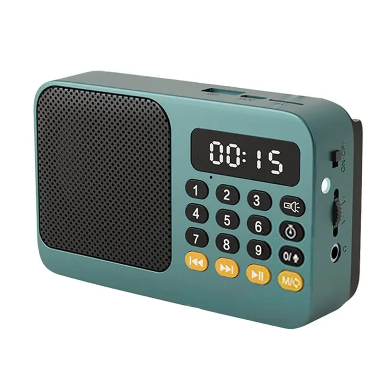 【広報】ポータブルfmラジオミニbluetoothワイヤレススピーカー、usb-tfカードmp3音楽プレーヤー対応、led-fmラジオ受信機付き