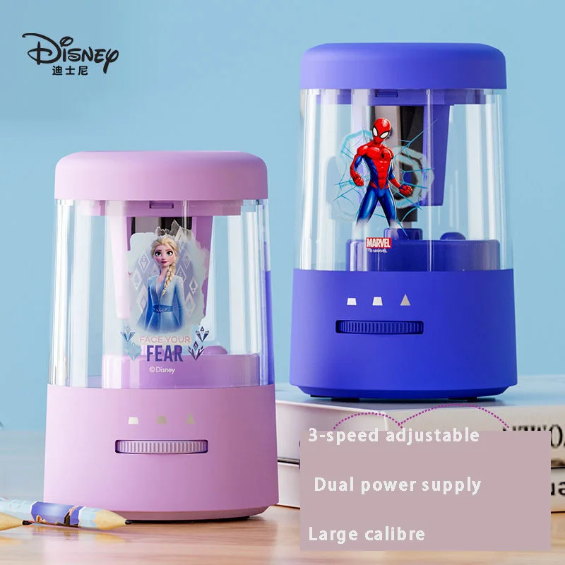 Electric Pencil Sharpener Frozen Marvel Comics Spider-Man Alien Strawberry Bear Rotary Pencil Sharpener Pupils