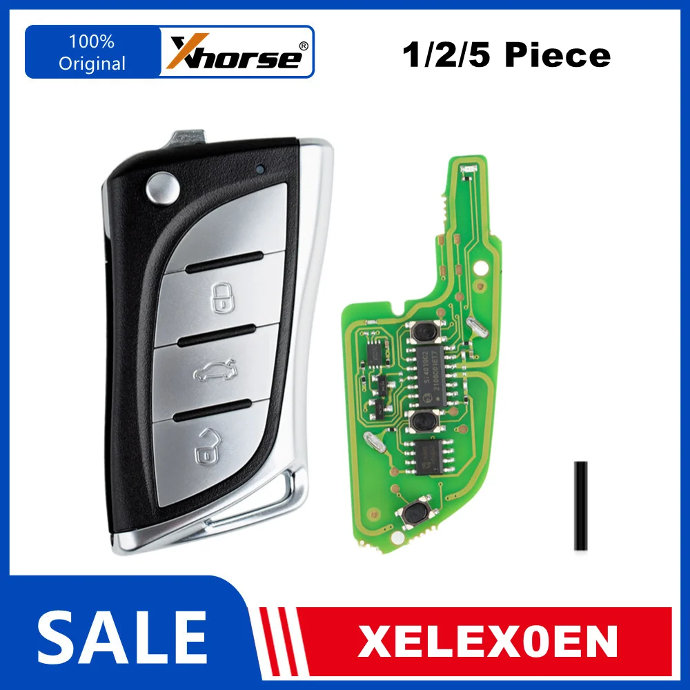 1/2/5 قطعة XHORSE XELEX0EN سوبر ريموت لتويوتا/لكزس 3 أزرار المدمج في شريحة فائقة لمبرمج المفاتيح VVDI2 النسخة الإنجليزية