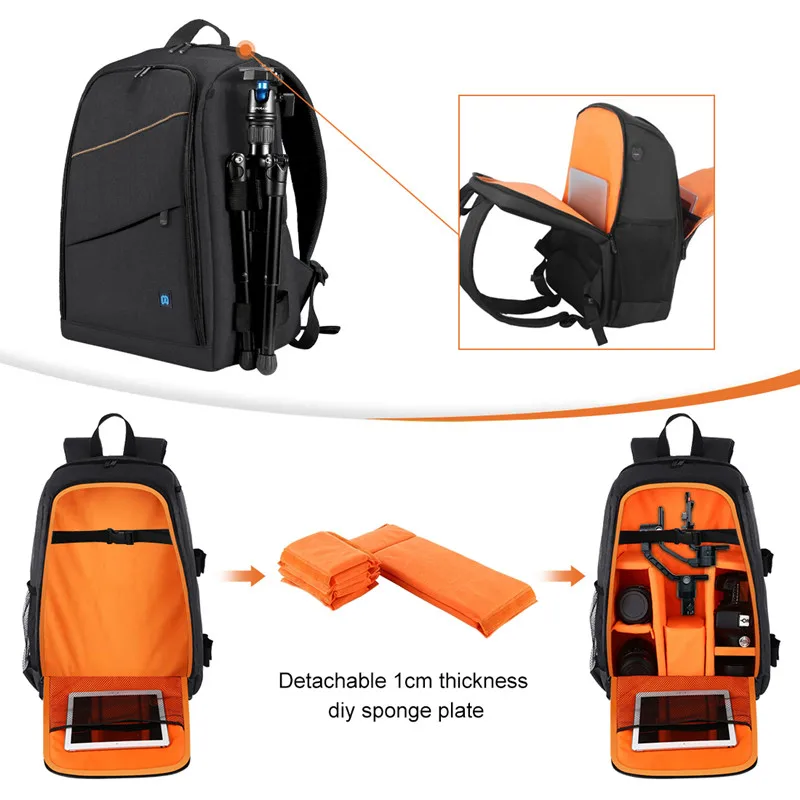 Aigo Outdoor Draagbare Waterdichte Kras-Proof Dual Schouders Rugzak Camera Tas Digitale Dslr Foto Video Tas Rugzak Mochila