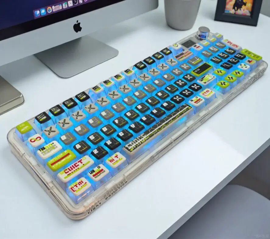 Custom Brand New Sealed Nuclear Fission Theme PBT Dye-Sub 360 Translucent Custom High Aesthetic Keycap Gift