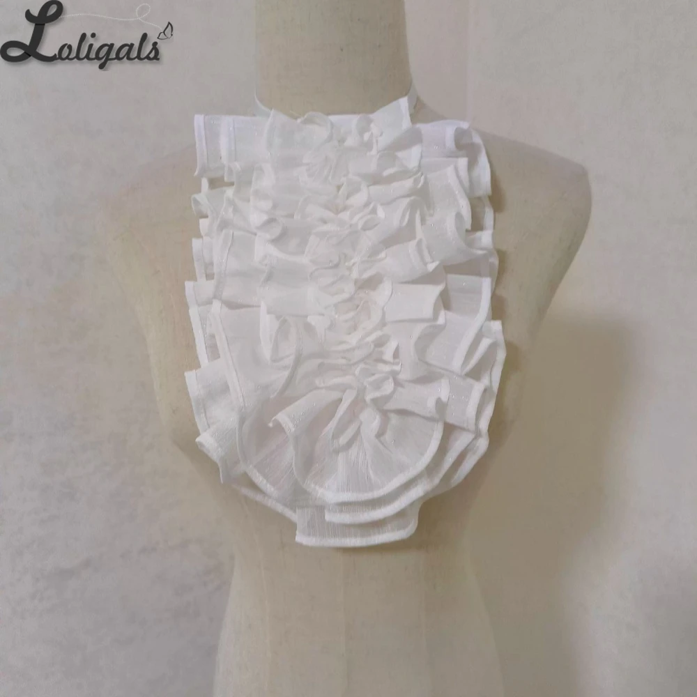 スイートロリータ ジャボネクタイ ビクトリア朝のフリルネックアクセサリー 取り外し可能なシフォンカラー