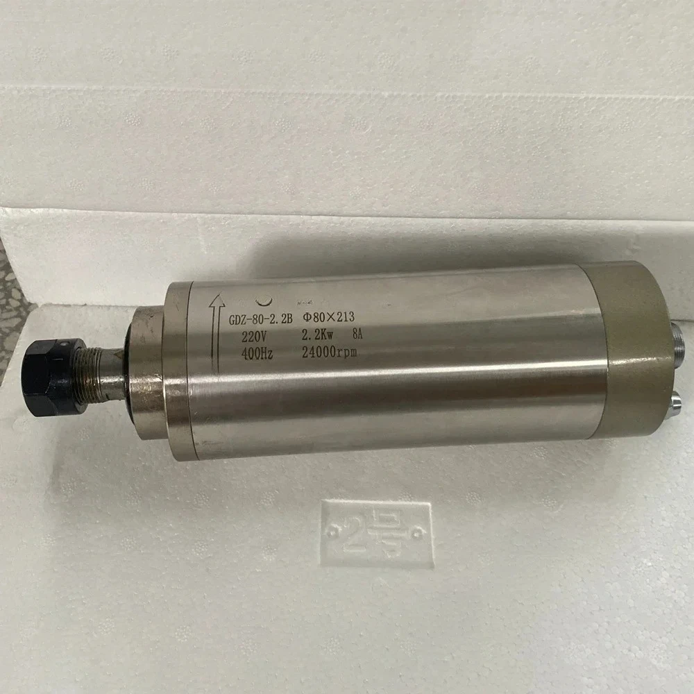 

80mm Diameter 2.2kw 24000rpm High-speed Water Cooler CNC Router Spindle, Used for Wood, Adjustable Parameters