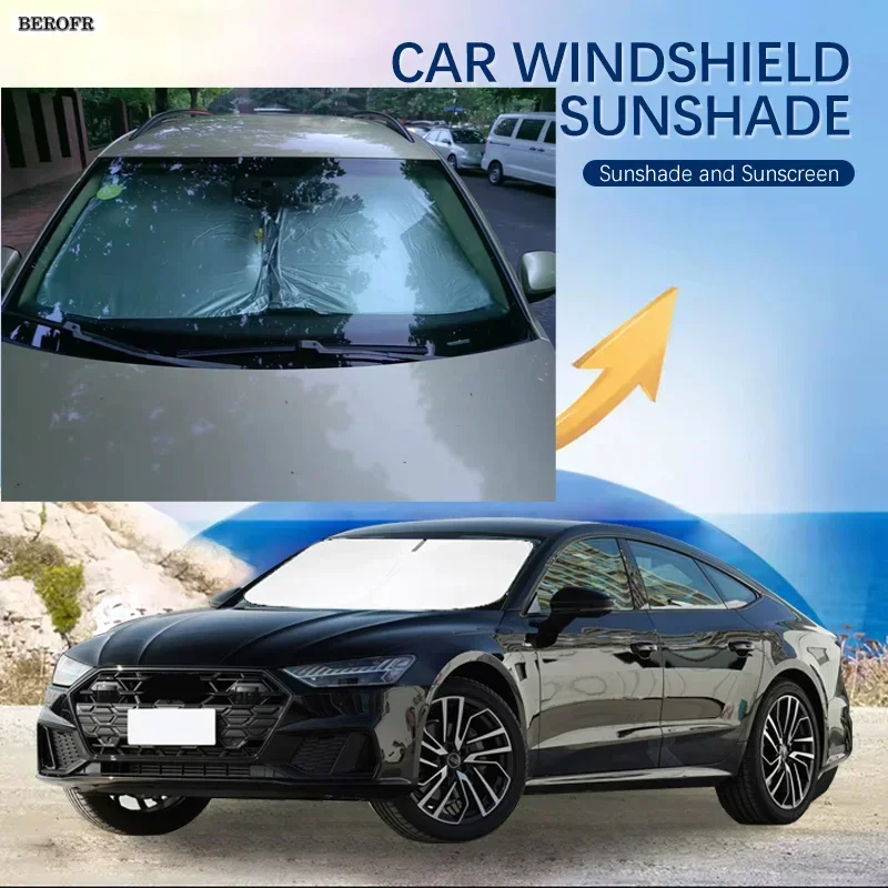 Car Windshield Sun Shade Covers Front Window Sunscreen UV Parasol For Audi A7 C7 C8 2012-2024 Summer Car Accessories