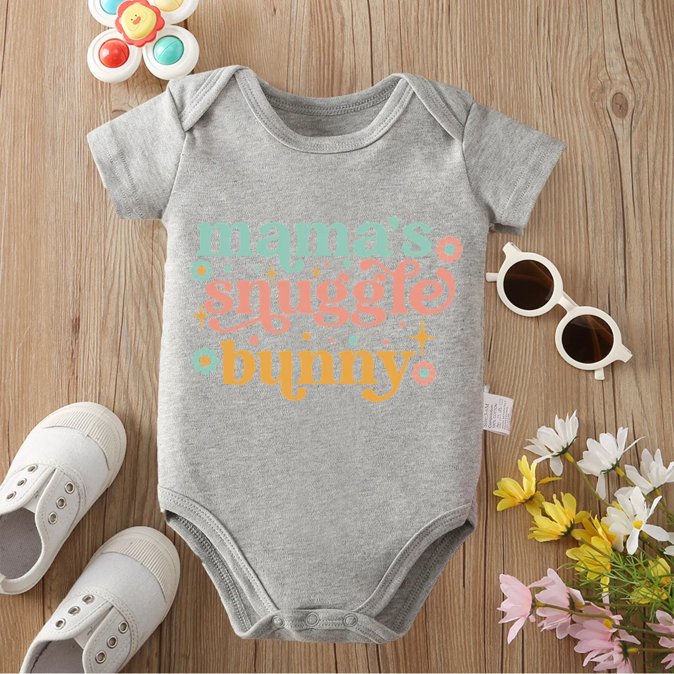 بدلة قطعة واحدة مريحة مطبوعة رائعة من القطن الخالص لحديثي الولادة من عمر 0 إلى 12 شهرًا #2