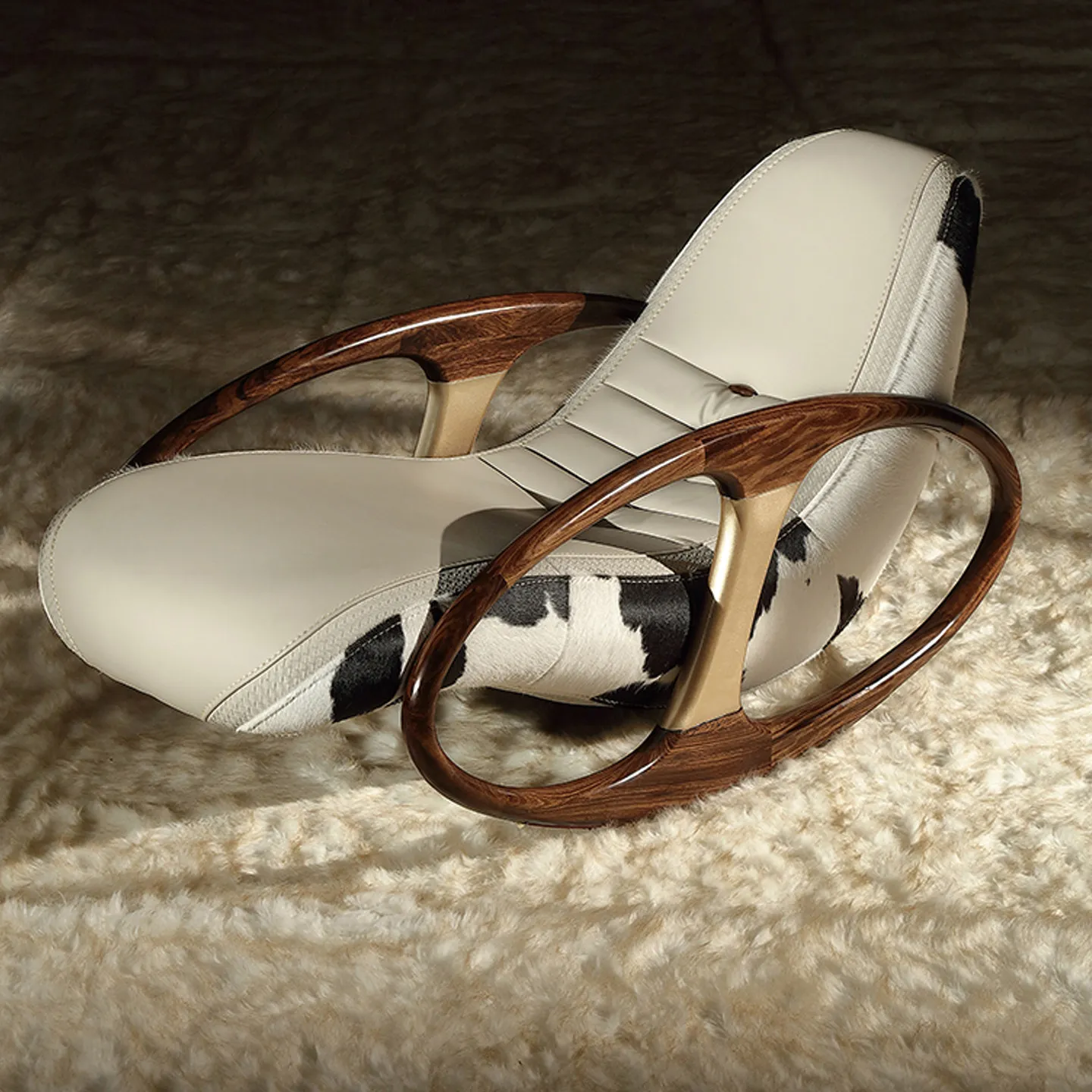 Leather recliner simple modern living room balcony rocking chair designer custom single sofa