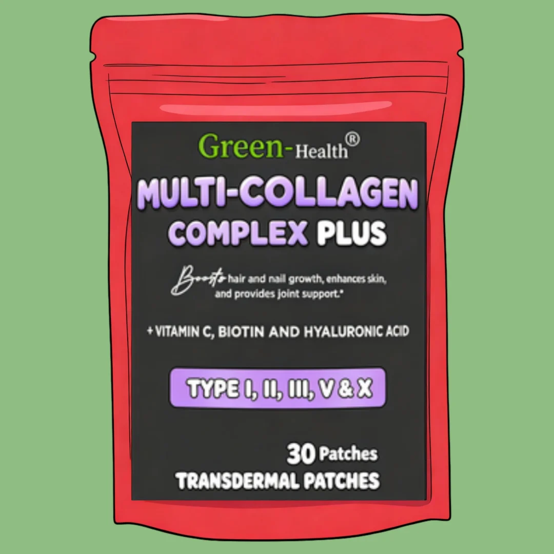 Parches transdérmicos Multi Collagen Plus con biotina y vitamina C para mujeres y hombres, para el crecimiento del cabello y la piel, 30 parches