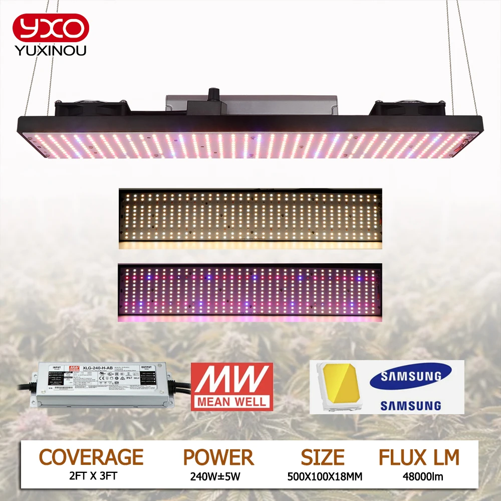 hydroponics 240W 480W 720W Sam-ng lm301h led grow light Phytolamp for plants quantum tech led board grow light For Greenhouse