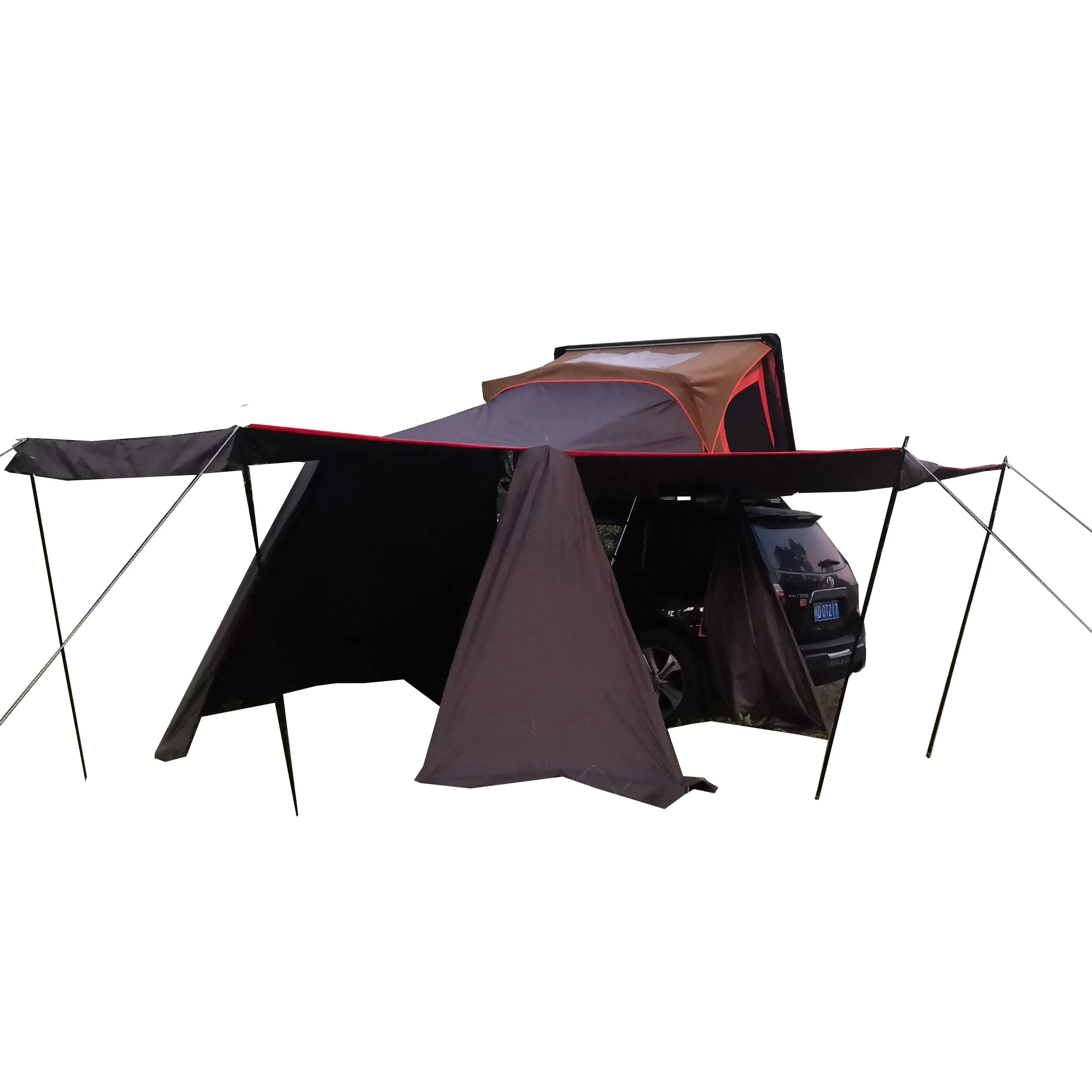 

STLF Waterproof Multifunctional Camping Car Roof Tent Side Awning with Aluminum Pole and Polyester Fabric
