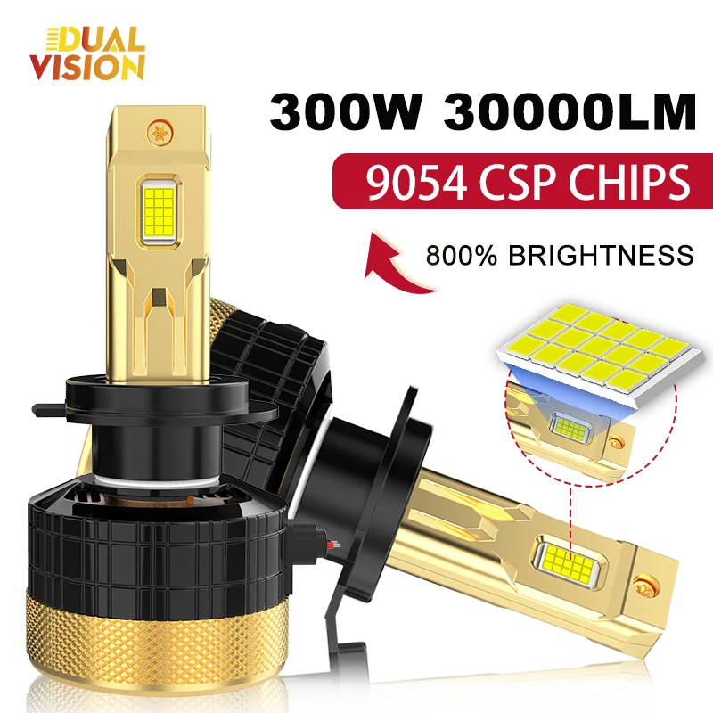 

H4 H7 LED Headlights 300W 30000LM Super Bright 30PCS 9054 CSP CANBUS H1 H8 HB3 HB4 9005 9006 9012 HIR2 Led 6000K Auto Fog Lights