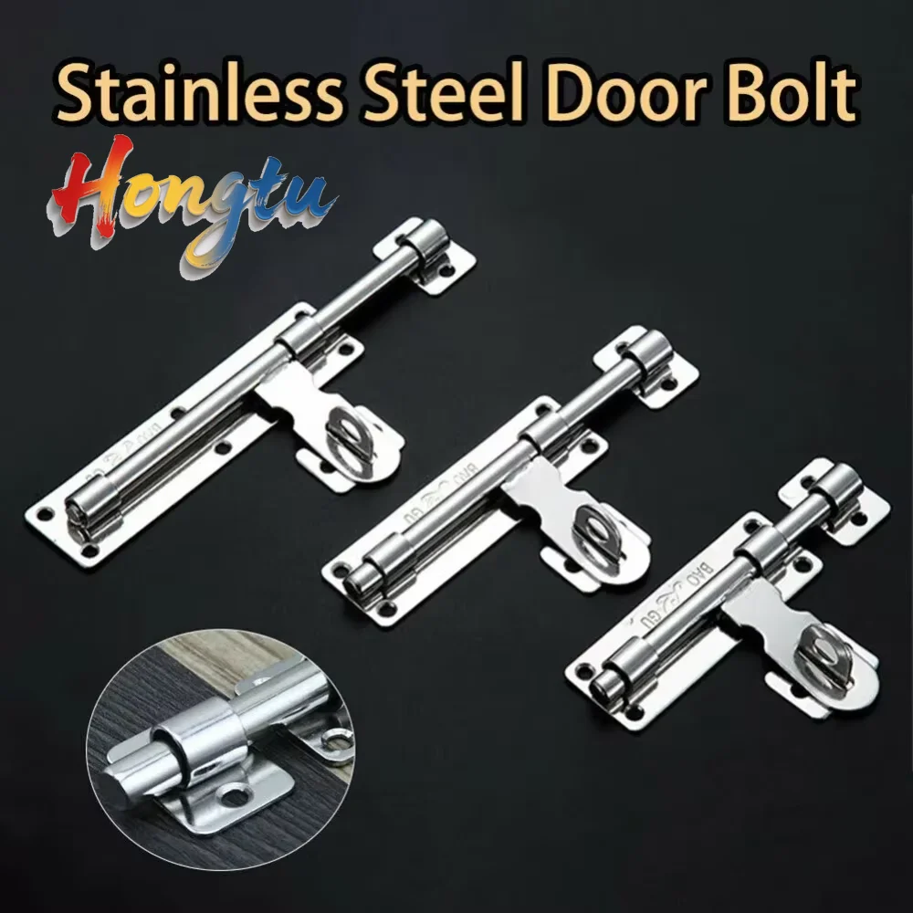 

Stainless Steel Door Slide Bolt Latch Gate Fences Door Bolt Window Catch Lock Safety Anti-theft Home Hardware Door Lock