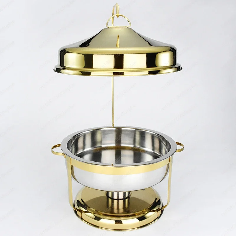 

Stainless Steel Round Hanging Lid Alcohol Pot, Food Insulation Pot, Hotel Restaurant Buffet Alcohol Stove
