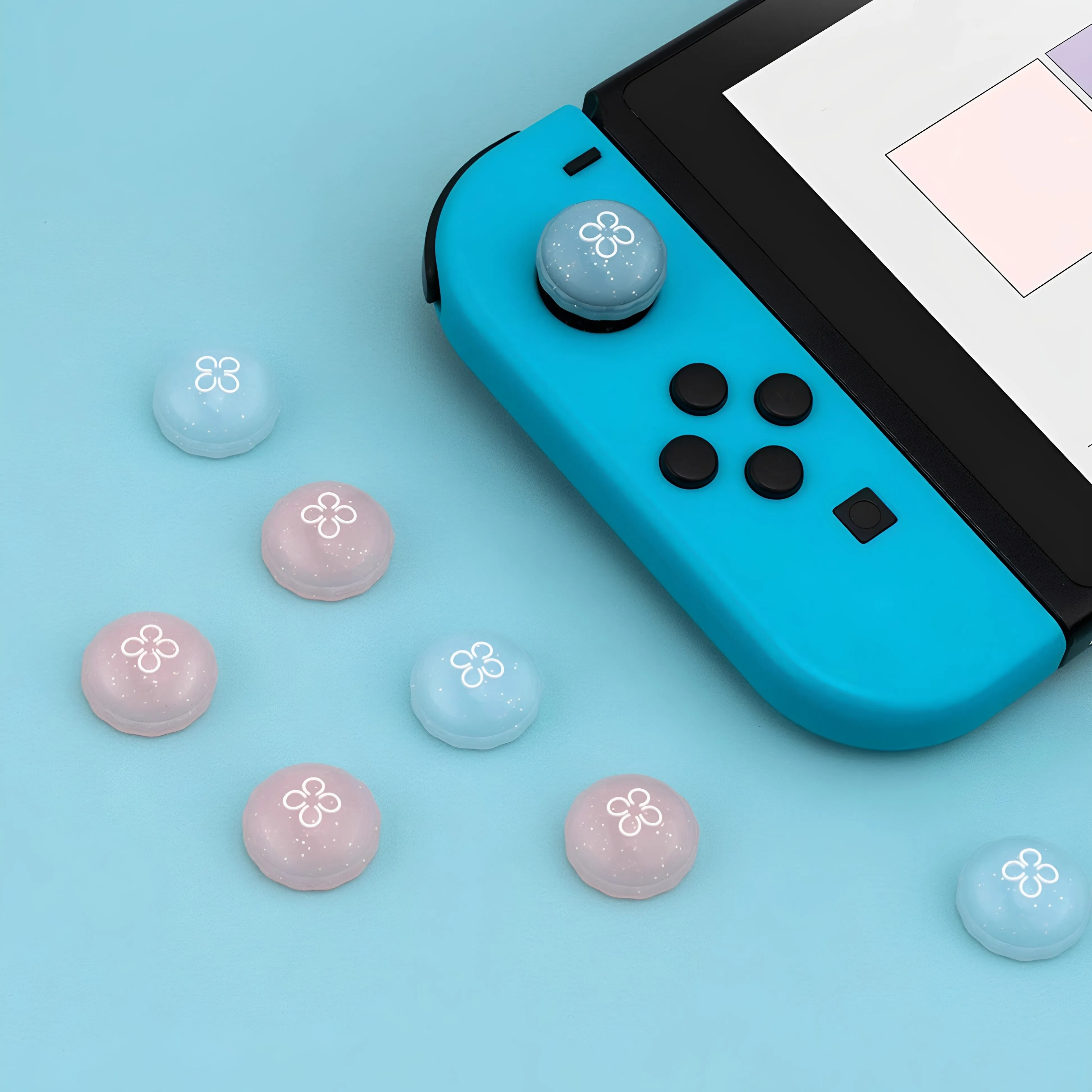Cute For Switch Joystick Cap Cartoon Anti Slip Jellyfish Ps4/Ns Pro Button Cap Enhances Hand Feel Joystick Cap Accessories