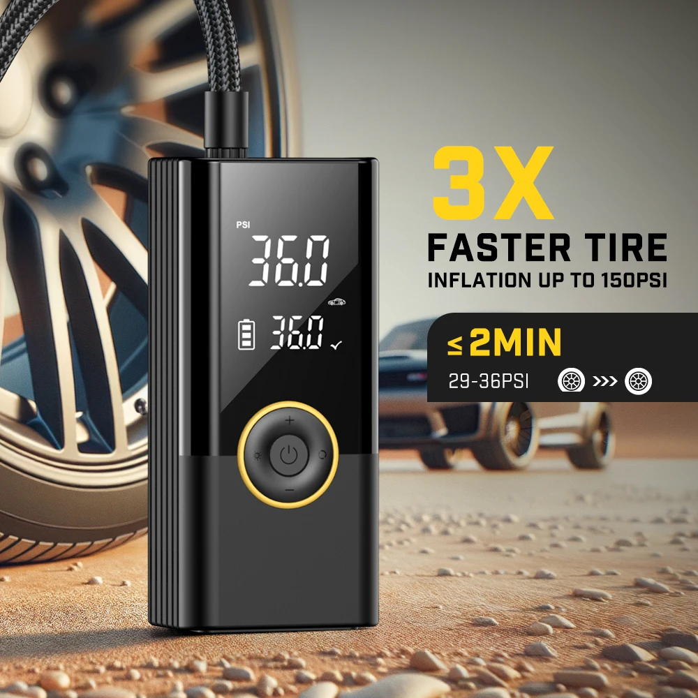 Carsun Wireless Air Pump 150Psi Portable Electric Tire Inflator for Car Bicycle Motorcycle Mini Air Compressor Tire Air Injector