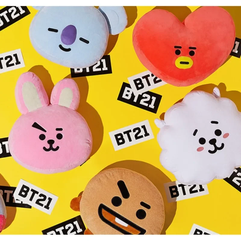 New Large BT21 Doll Pillow COOKY TATA Anime Kawaii Plush Toy Mang Koya Girl Bedroom Sofa Pillow Toy Cartoon Decoration Kids Gift