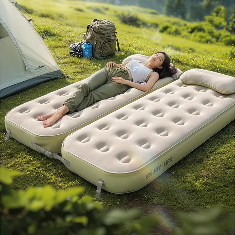 Camping portátil cama inflável Double Sun Girls Design, cama de luxo economizando espaço, dormindo princesa Cama, Lounge Suite Furniture