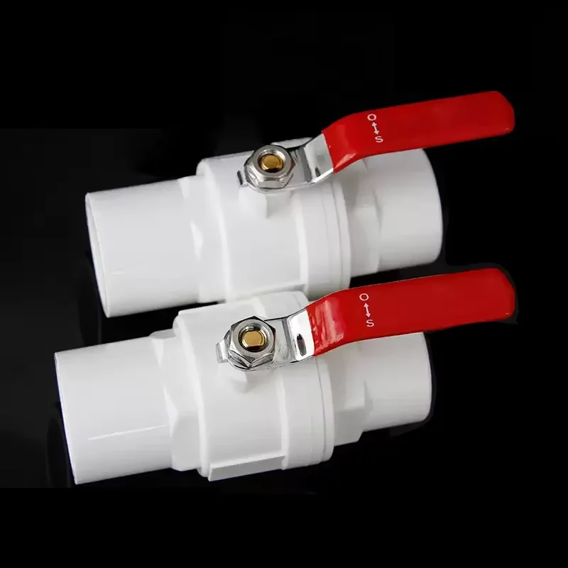 

Red Non-slip Handle PVC Ball Valve 20/25/32/40/50/63/75mm Inner Diameter 2 Way Slip Ends Water Shut Off flow controller Valve