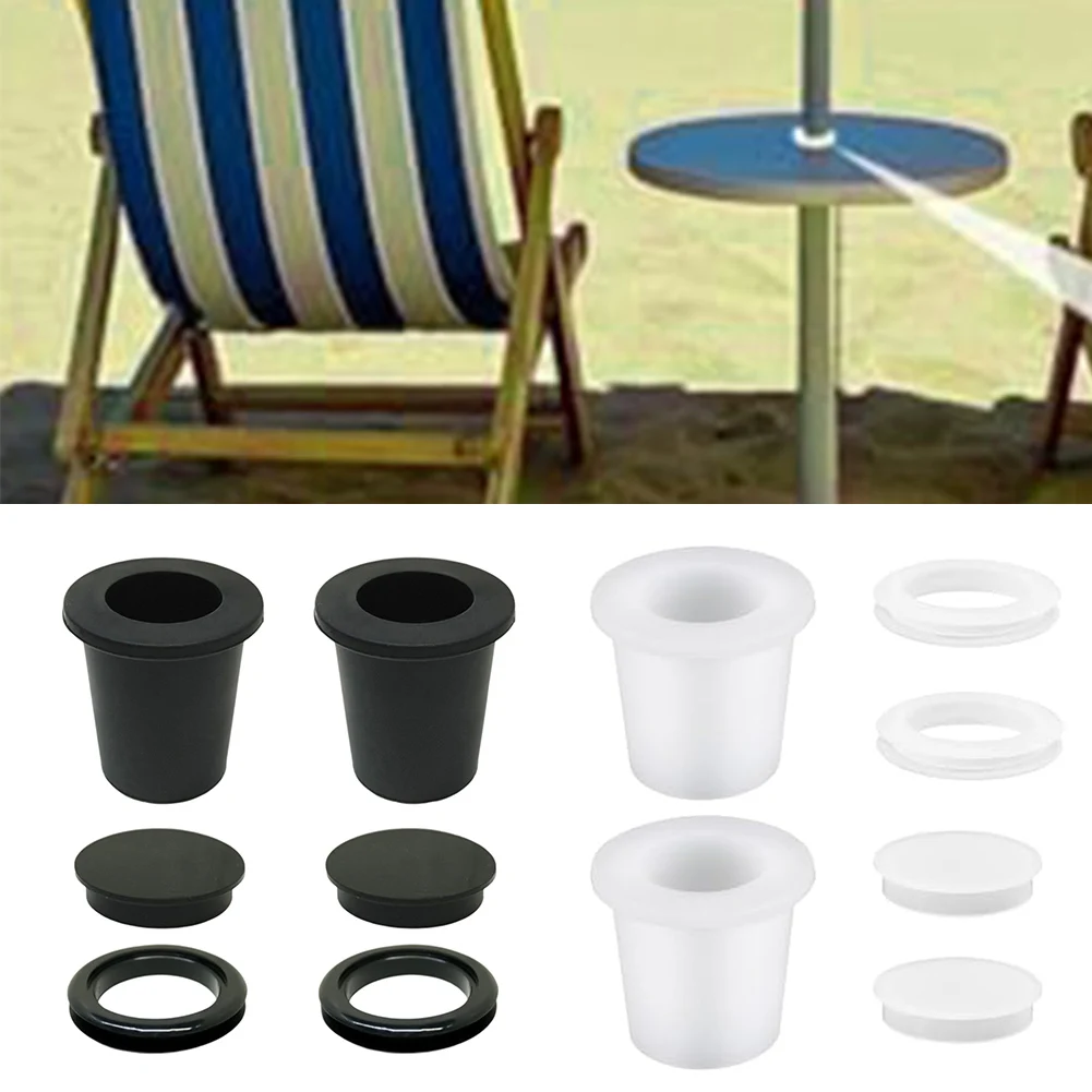 2 Sets Outdoor Garden Patio Table Umbrella Hole Loop Silicone Umbrella Wedge Hole Rings And Covers Kit Awning Accessories