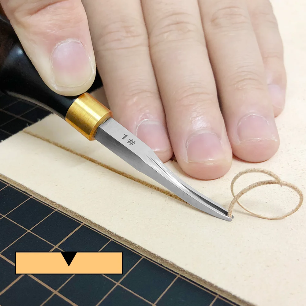Leather Edge Beveler - أداة احترافية لتشذيب حواف الجلود بمقبض