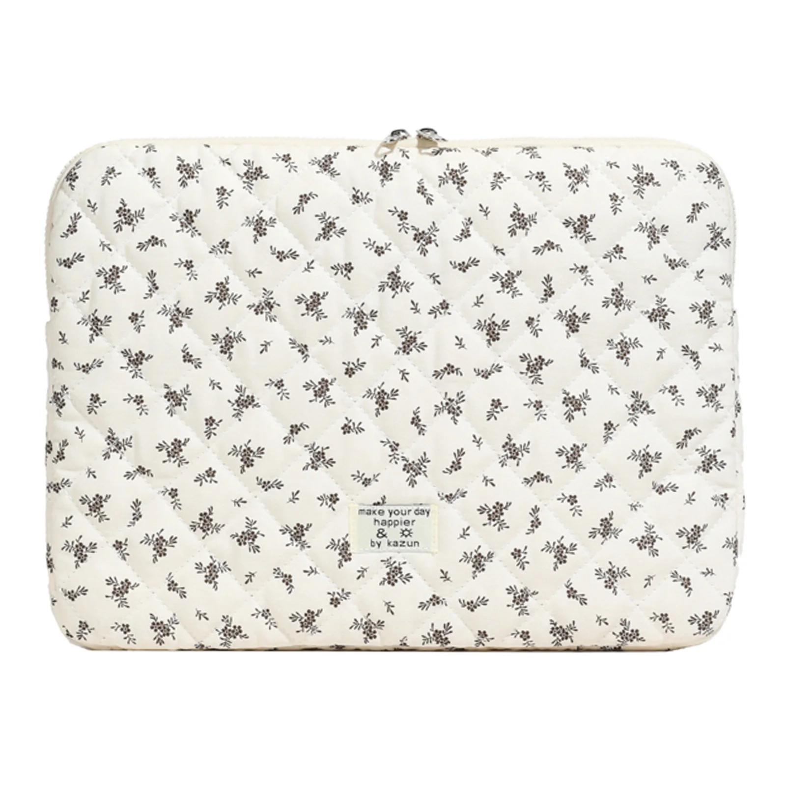 Maple Leaf Soft Pad Tablet Bag Embroidery Plush Laptop Bag Shockproof Cute Quilted Laptop Sleeve Computer Storage Bag
