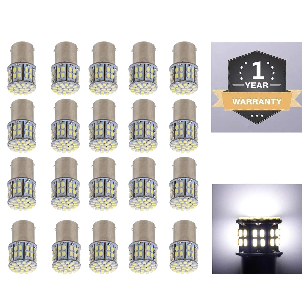 

20 Pieces Car 12VDC 1156 50-SMD LED Signal Reverse Brake Bulb