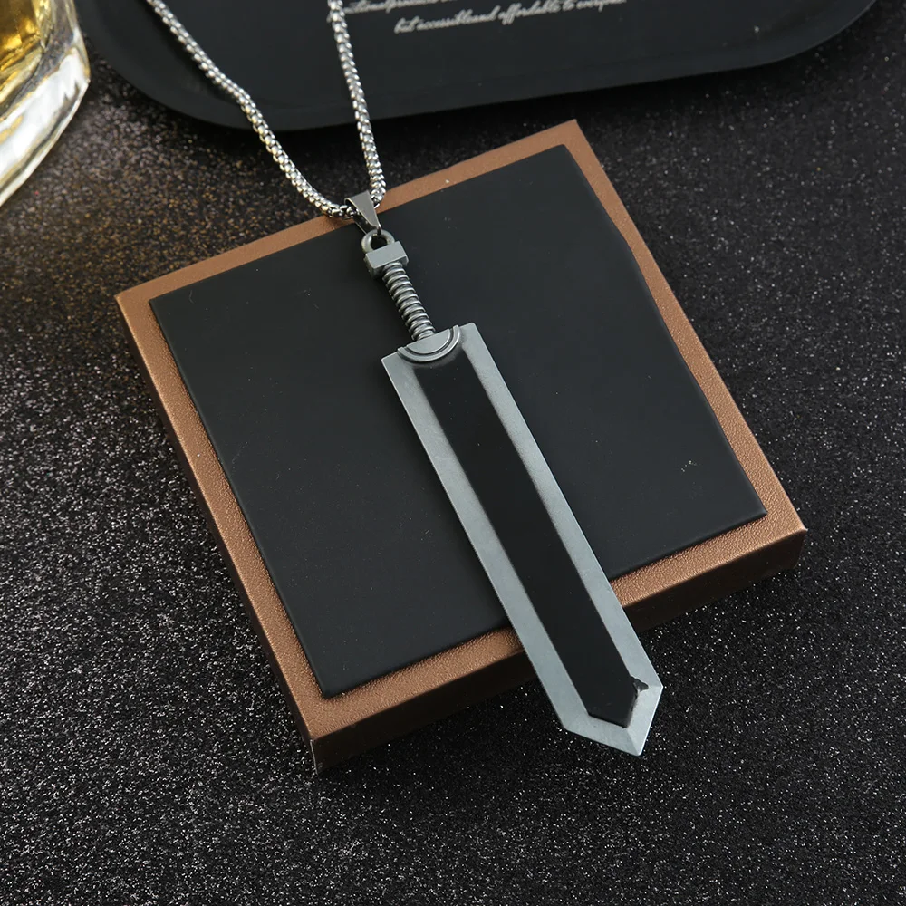 Anime Berserk Necklace Guts Sword Logo Pendants Choker The Mad Warrior Of Norse Viking Mythology Men Chain Necklaces Xams Gifts