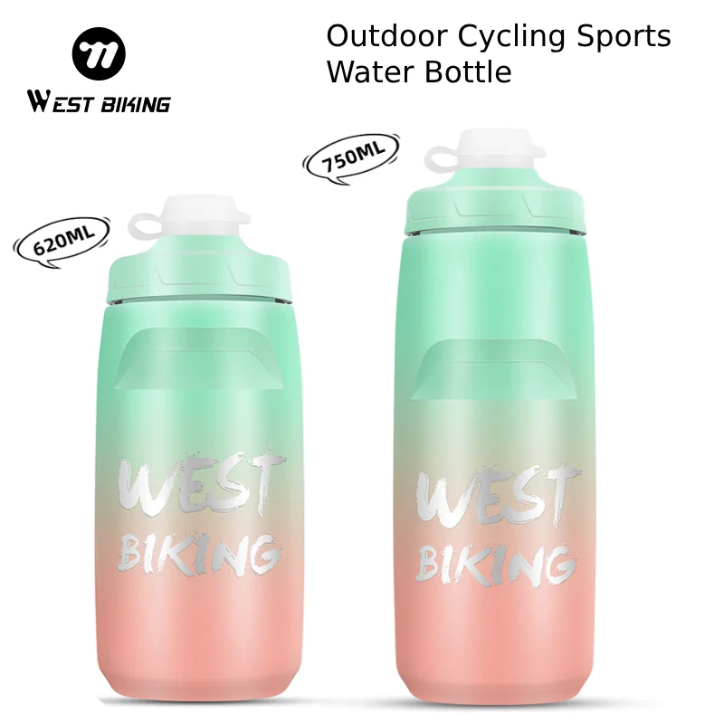 

Портативная велосипедная бутылка для воды WEST BIKING, 620 мл/750 мл, спортивный чайник для воды на открытом воздухе, легкая чашка для воды для мотоцикла