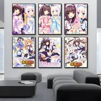 Anime Girl N-nekopara Game Maid Poster Waterproof Vintage Movie Posters High Quality Wall Art Print For Room Decor Gift 2
