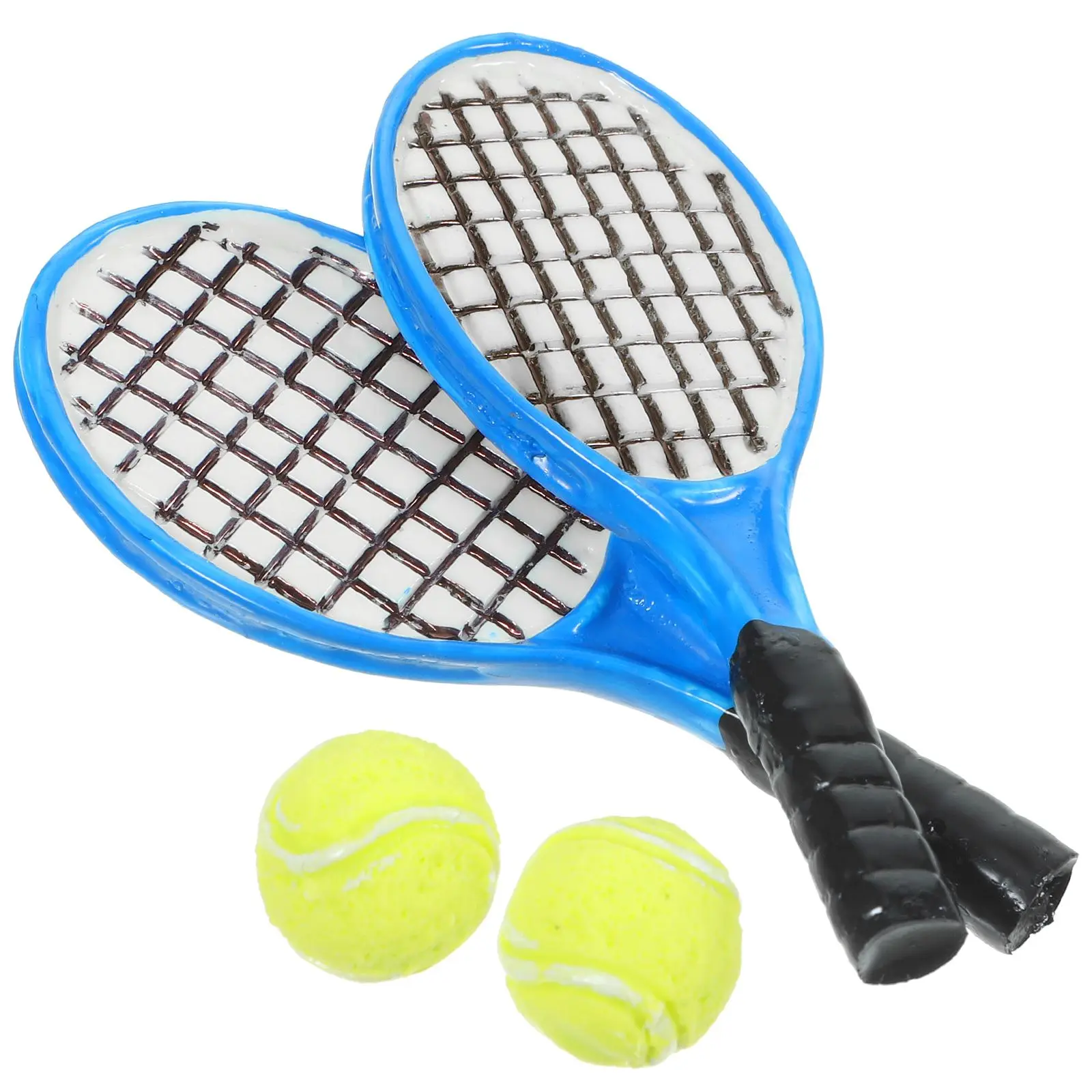 4 Pcs Tennis Racket Accessories Miniature Kit Toy Racekt Resin Table Equipment Child