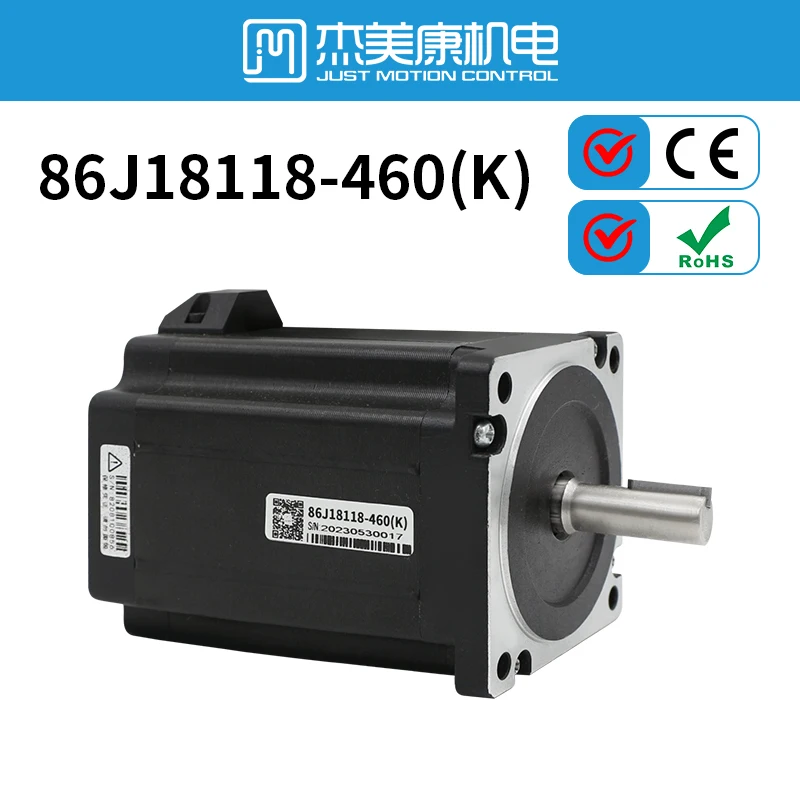 JMC Stepper Motor Nema 34 86J18118-460, 2Phase Brushless, 8.5Nm, 6A, 1.8 ° Step Angle Shaft, 14mm, 12.7mm, Medical Equipment