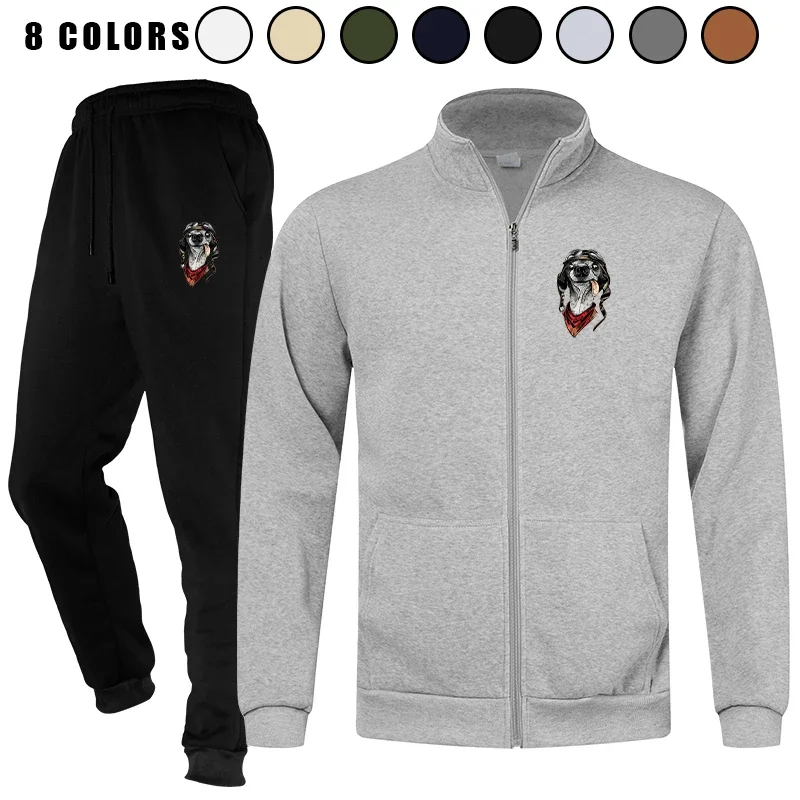 

Men's Long Sleeve 2 Piece Casual Full Zip Casual Athletic Sweatsuits Jogging Sets Tracksuits Outfits Sportswear