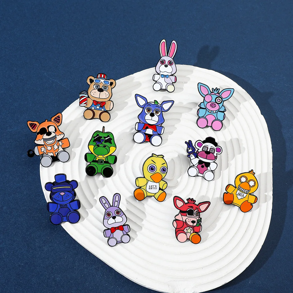 Animal Brooch Cartoon Cute Toy Bear Series Metal Badge Small Accessories Wholesale Cap Pins and Badges Decorative Brooches Lapel