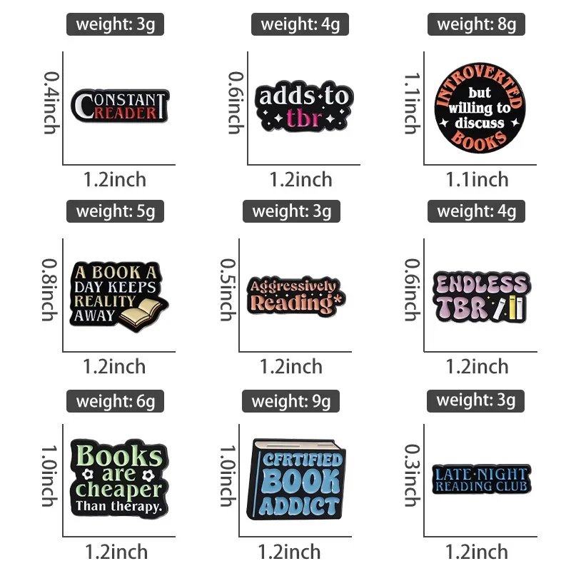 Late Night Reading Club Enamel Pin Reading Lover Certified Book Addict Brooches Lapel Badge Jewelry Gifts For Friends Wholesale