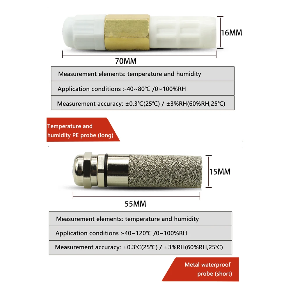 DC5-28V RS485 Modbus modulo sensore di umidità della temperatura cavo sonda in metallo/plastica sensori di capacità digitali impermeabili