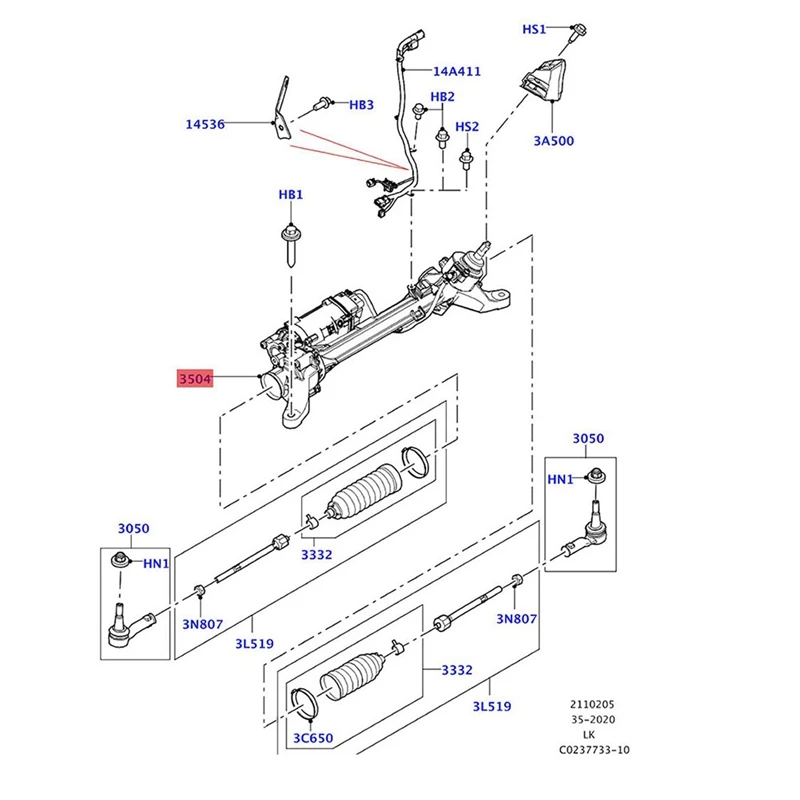 

T61C_7806040564 Electric Steering Rack and Pinion Gear Belt