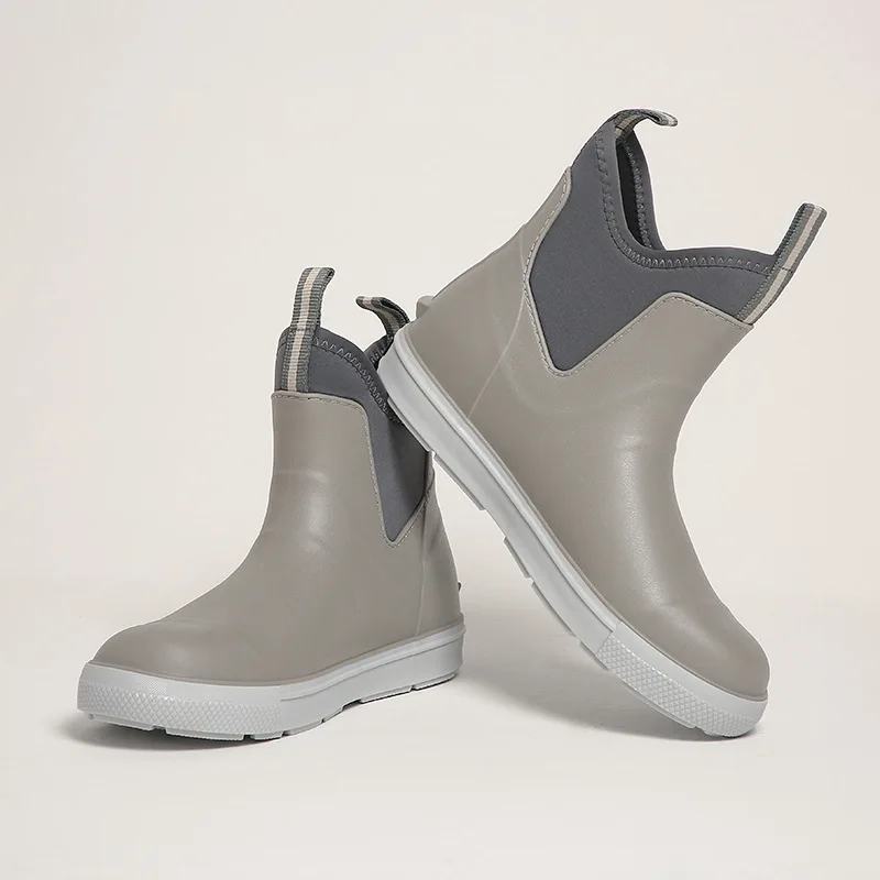 Men's Rain Shoes Short Outdoor Waterproof Shoes Non Slip Wading Shoes Flat Bottom Rain Boots Men Fishing Shoe view 2