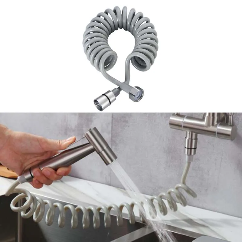 

Premium Spring Shower Hoses (2/3/5M) - for Toilet & Bidet Sprayer, Soft Telephone Line Hoses (Anti-Kink, Long-Lasting)