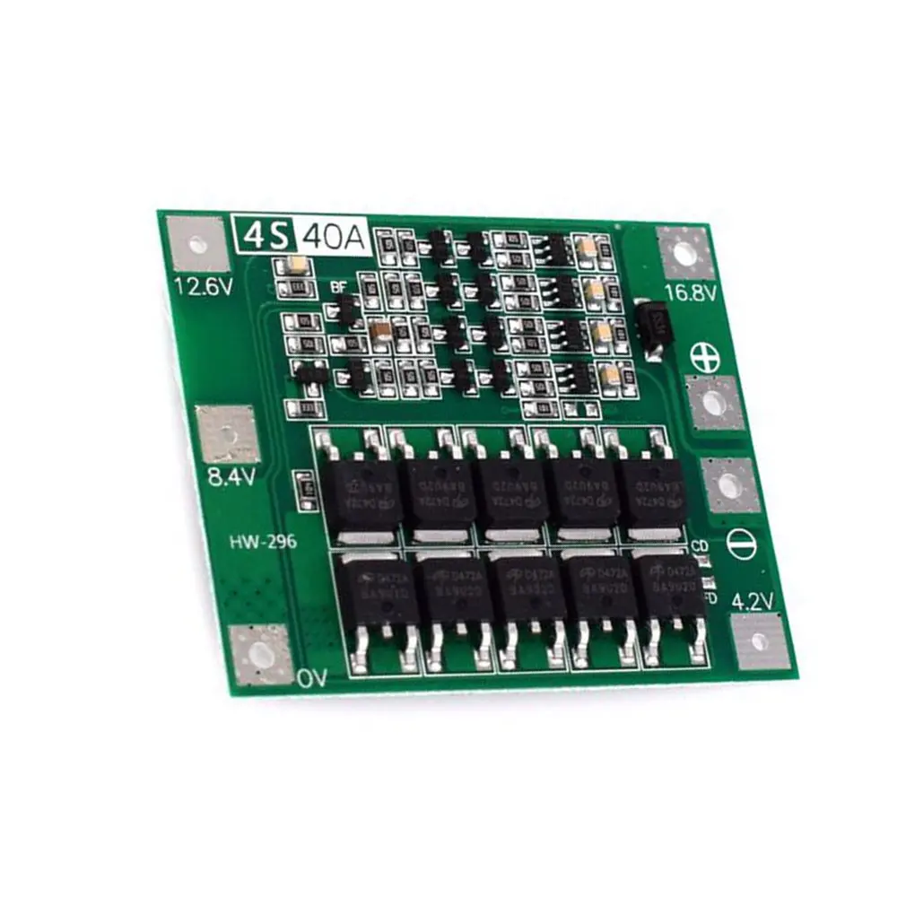 HW-296 16.8V 4S 리튬 이온 배터리 18650 충전기 PCB BMS 보호 보드 리포 모바일 모듈 밸런서 포함 드롭쉬핑