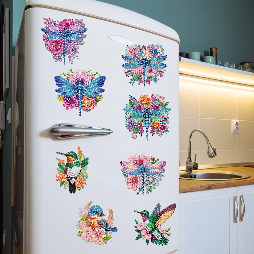 

12 шт. круглые алмазные магнитные наклейки на холодильник 2D плоские DIY алмазная живопись магнит на холодильник специальной формы для домашнего декора