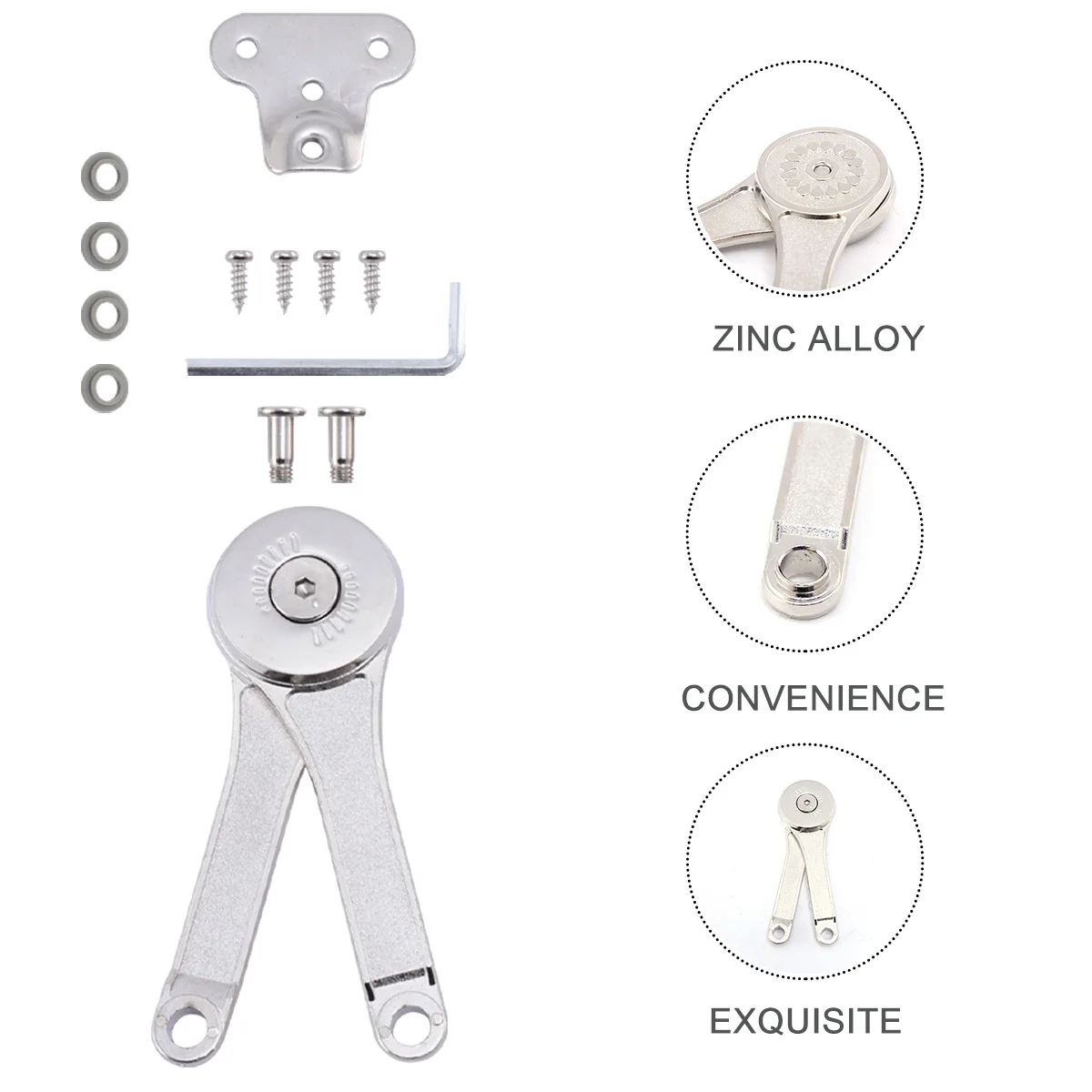 

2pcs Folding Lid Support Hinge Lift Buffer Damper For Cabinet Rotatable Hardware Gas Spring Soft Closing Hinge